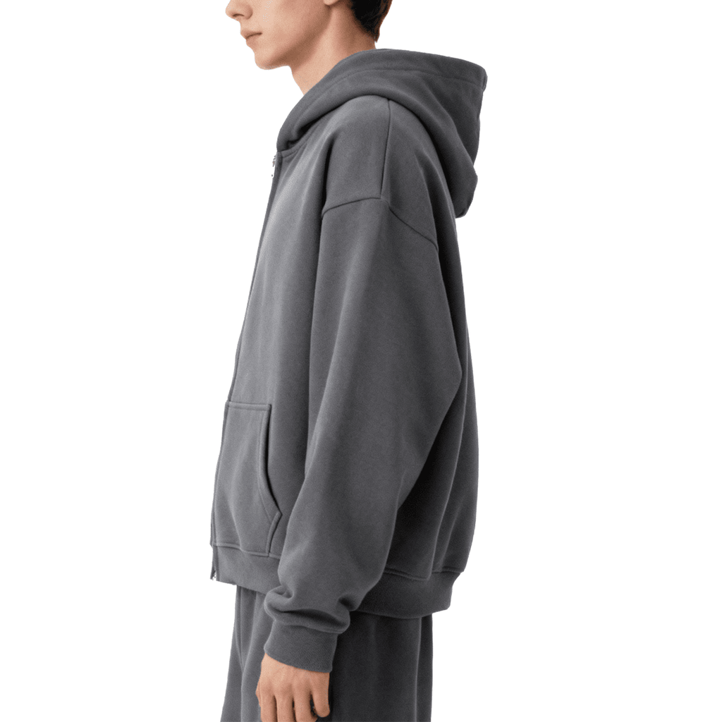 Unisex Cropped Oversized Zip-up Hoodie