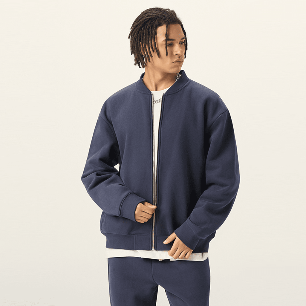 Unisex Fleece Zip-Up Baseball Jacke