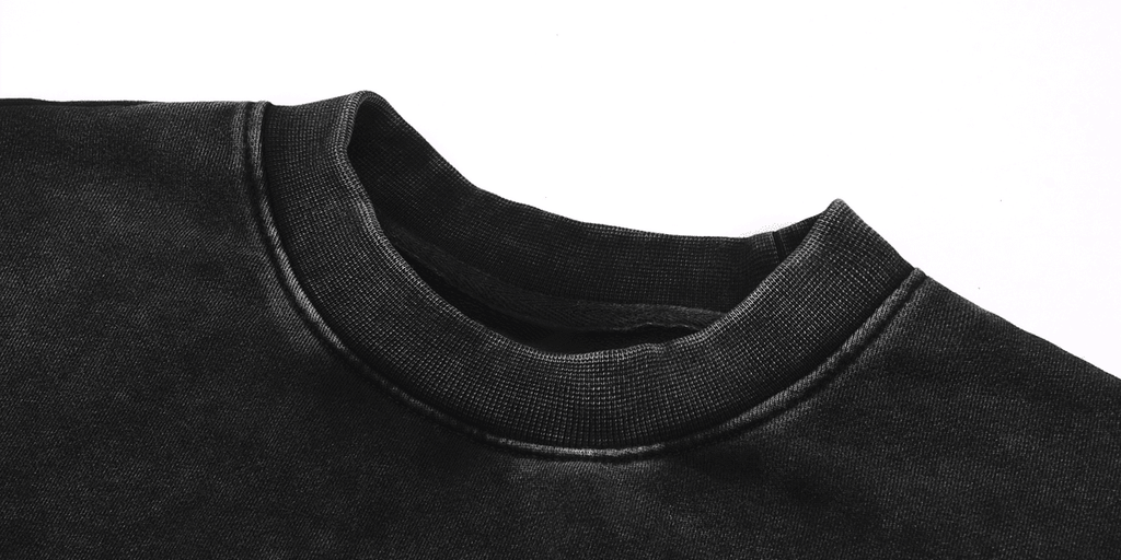 Washed Distressed Cropped Oversized Sweatshirt