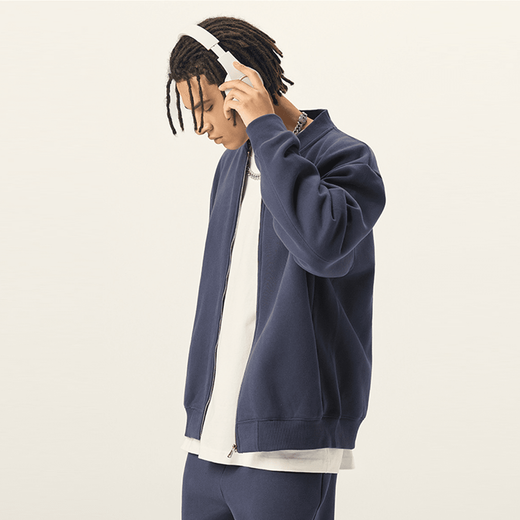 Unisex Fleece Zip-Up Baseball Jacke