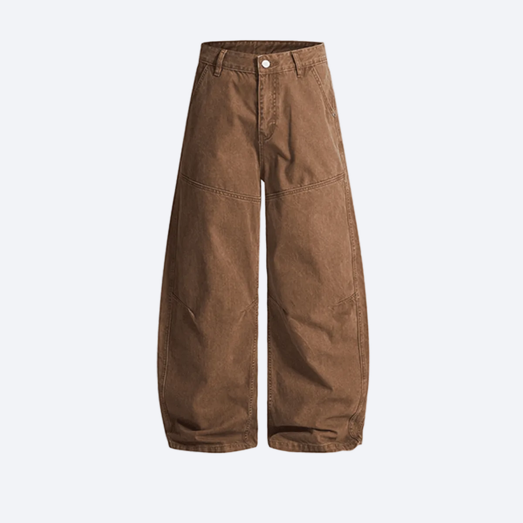 Washed Curved Blade Denim Jeans