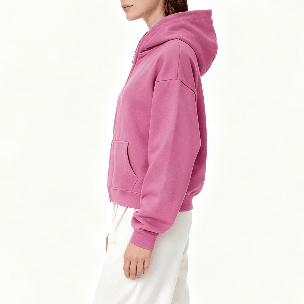 Unisex Cropped Oversized Zip-up Hoodie
