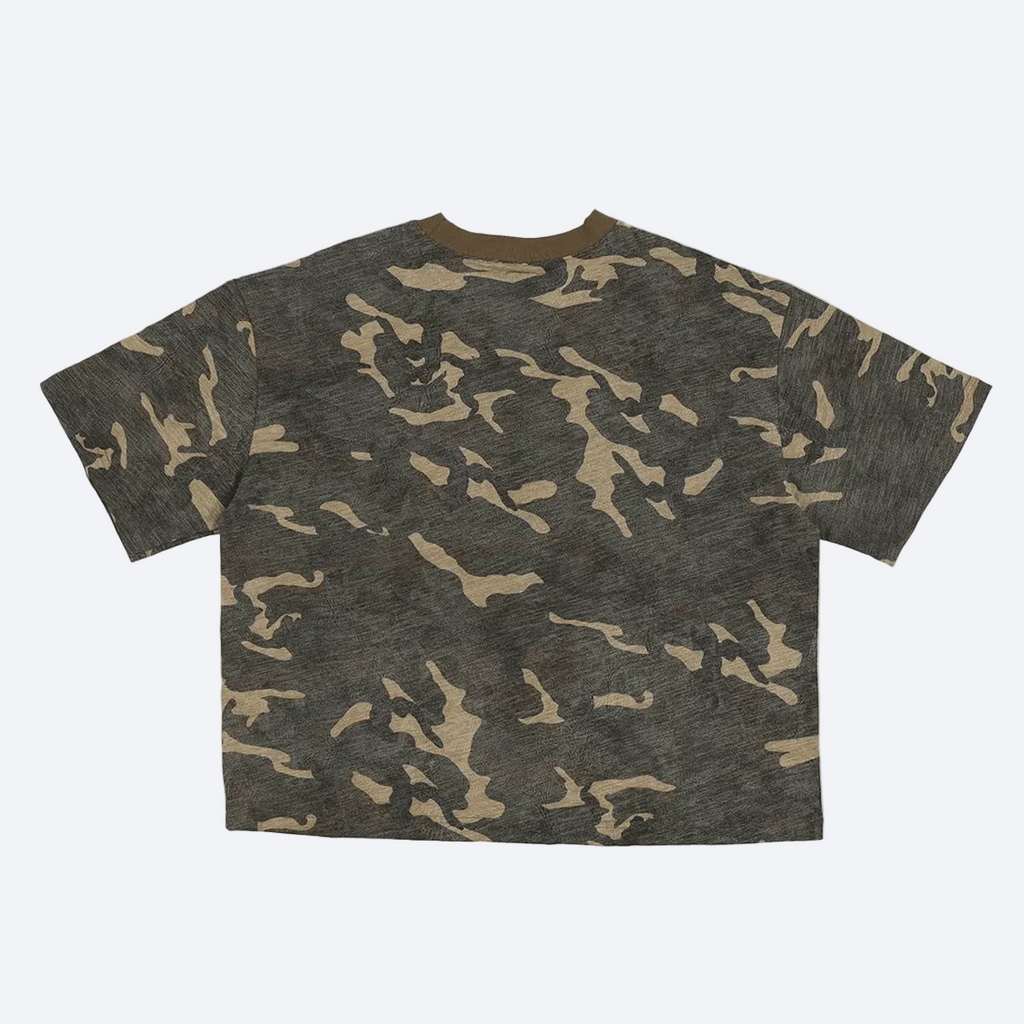 Unisex Camo Cropped Oversized T-shirt