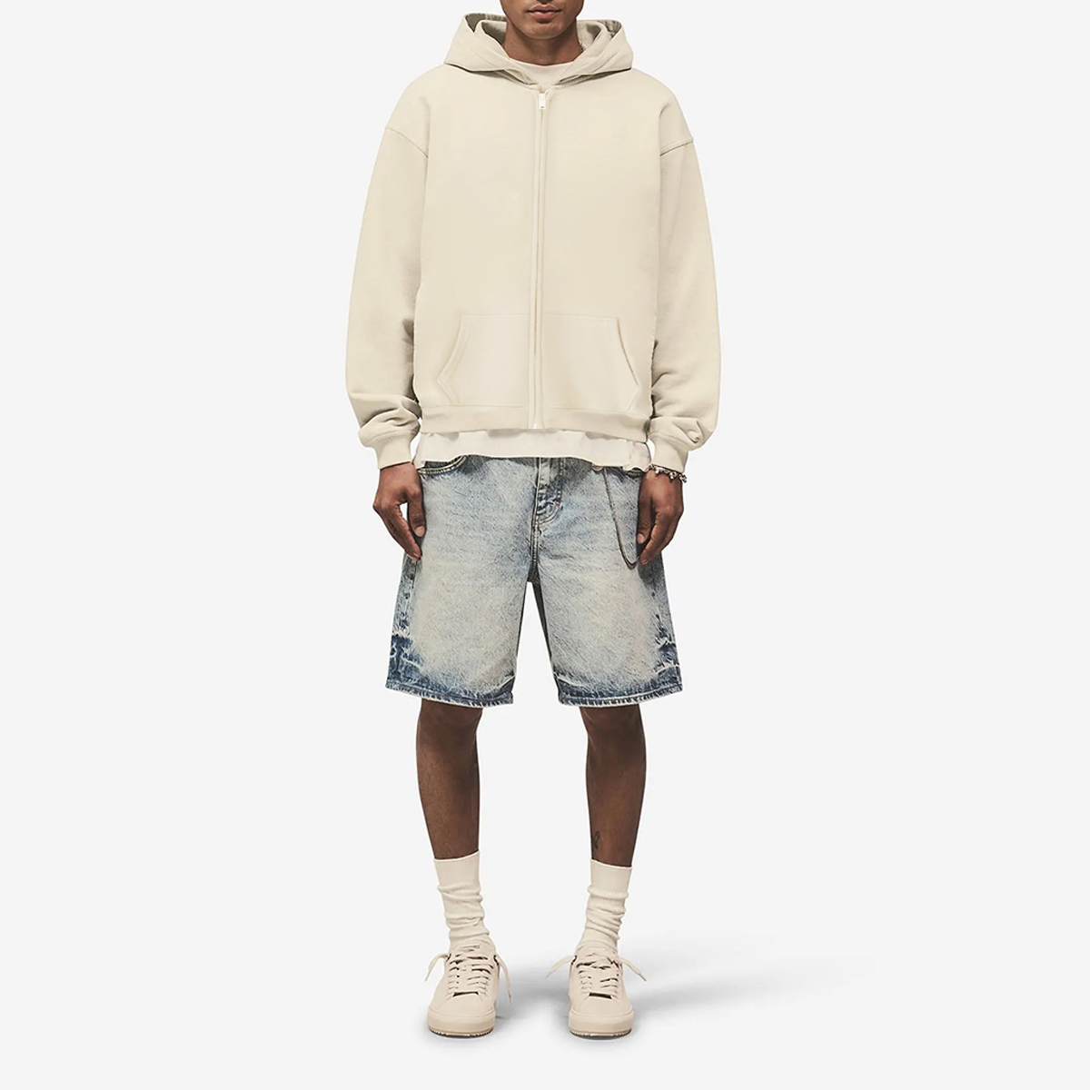 Unisex Cropped Oversized Zip-up Hoodie