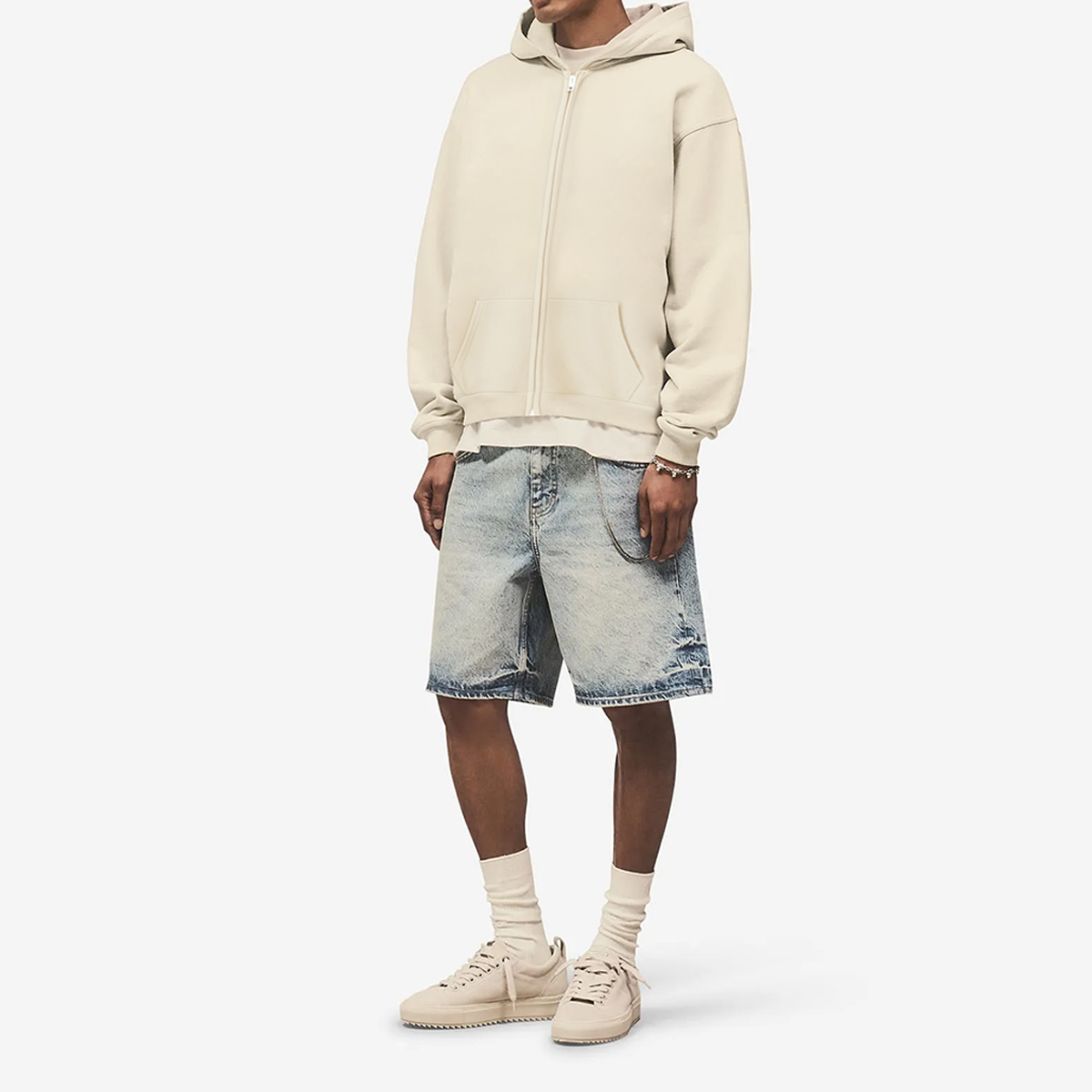 Unisex Cropped Oversized Zip-up Hoodie