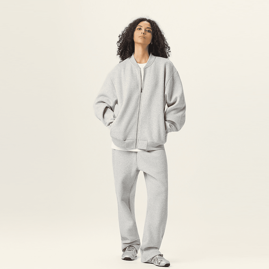 Unisex Fleece Zip-Up Baseball Jacke