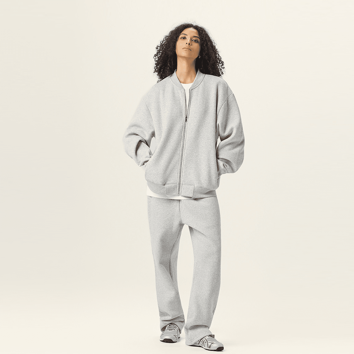 Unisex Fleece Zip-Up Baseball Jacke