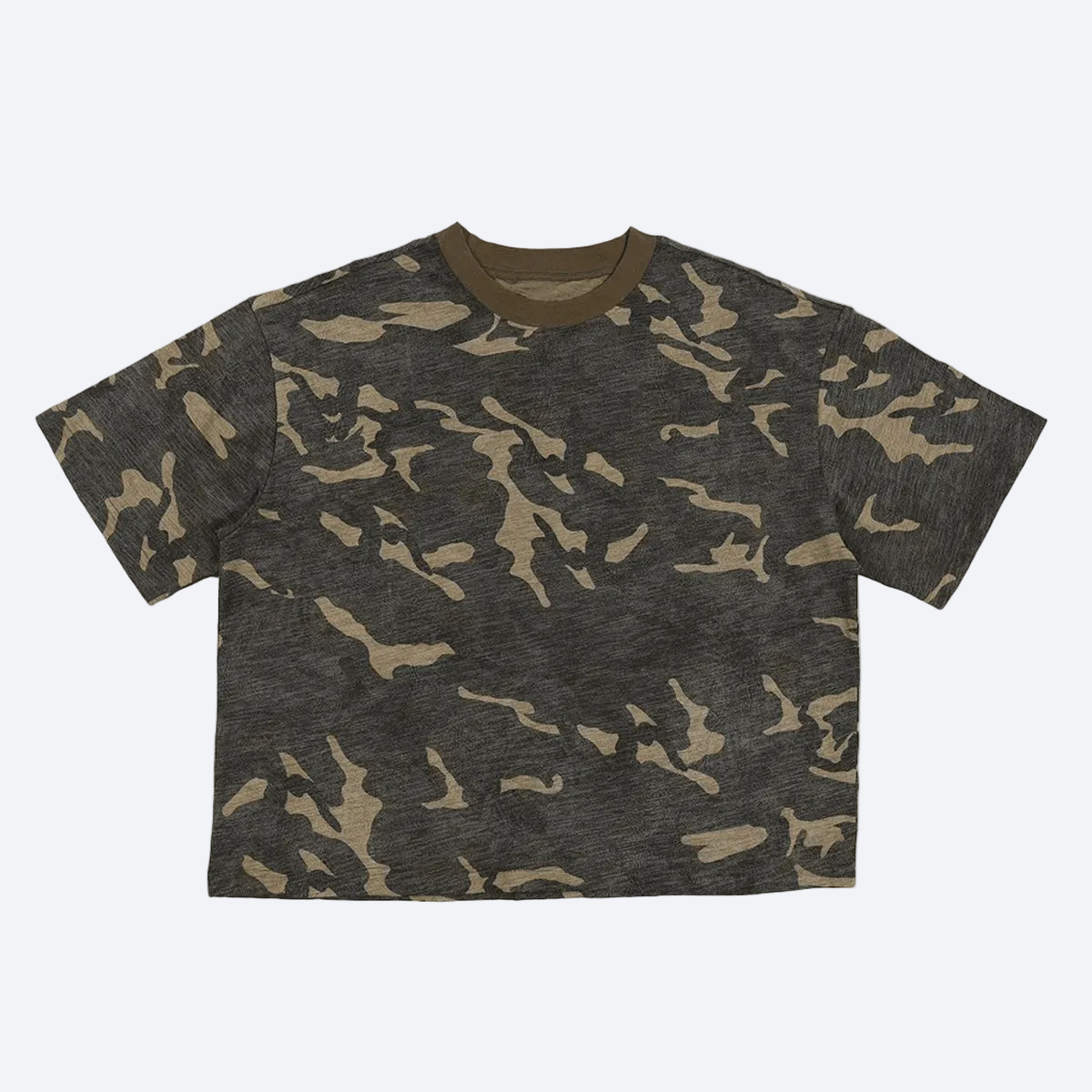 Unisex Camo Cropped Oversized T-shirt
