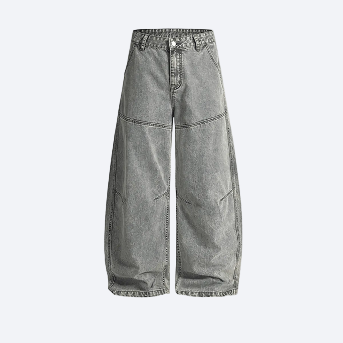 Washed Curved Blade Denim Jeans