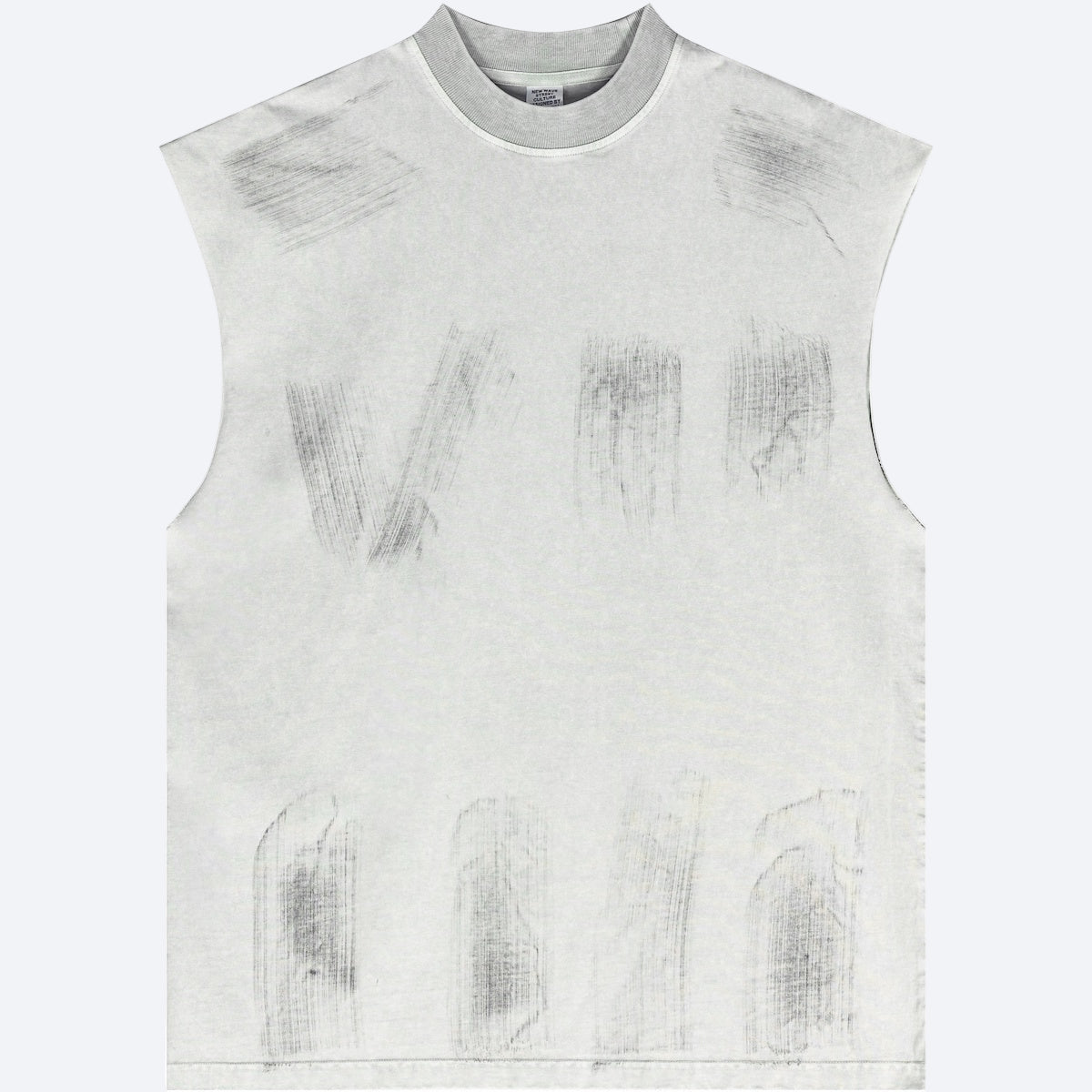 Distressed High Street Round Neck Sleeveless Tank Top