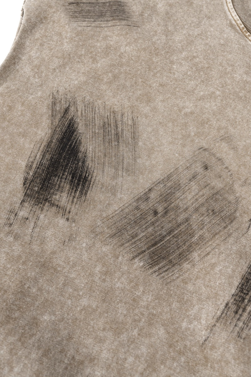 Distressed High Street Round Neck Sleeveless Tank Top