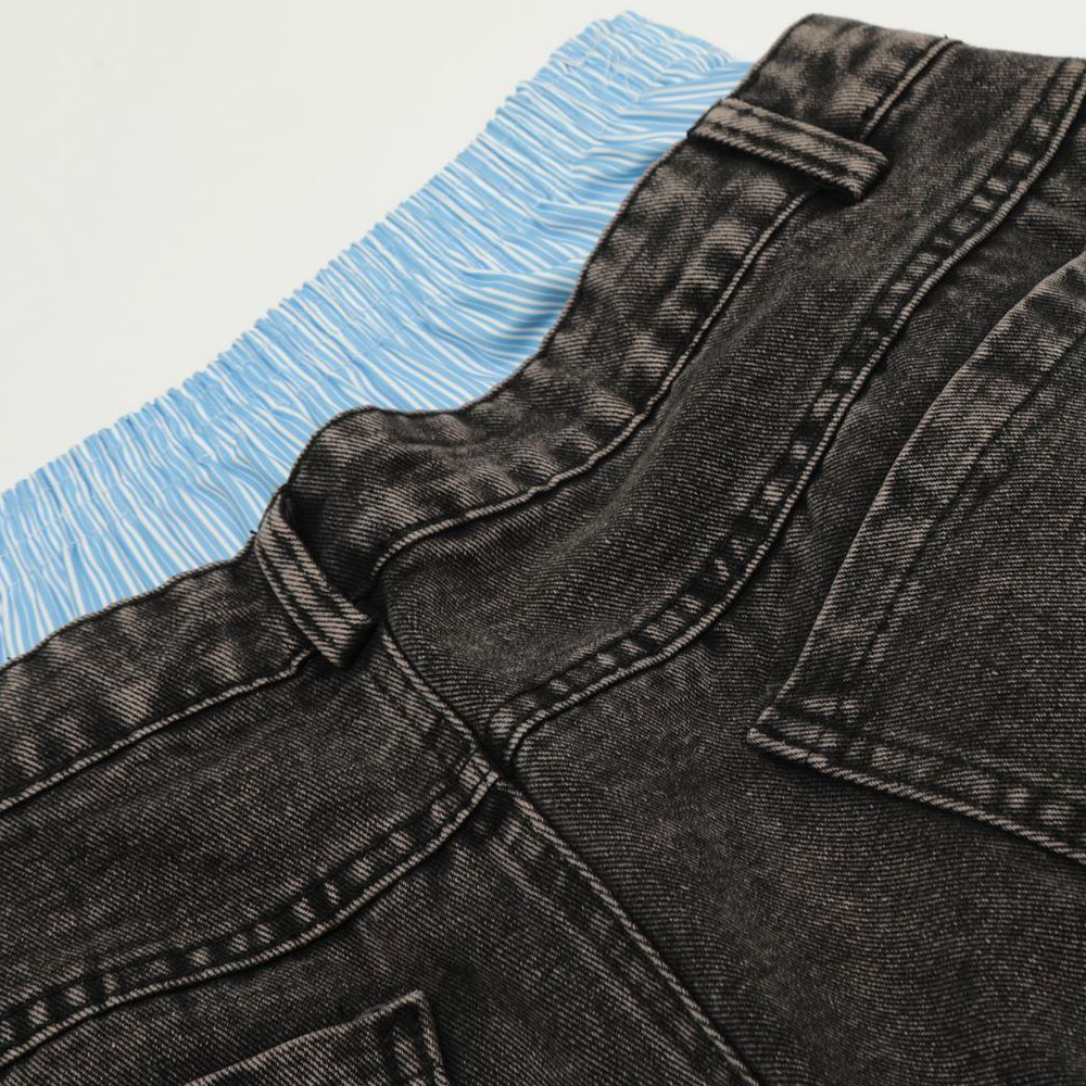 Unisex Wide Leg Jeans – Double Waist Hip-Hop Style