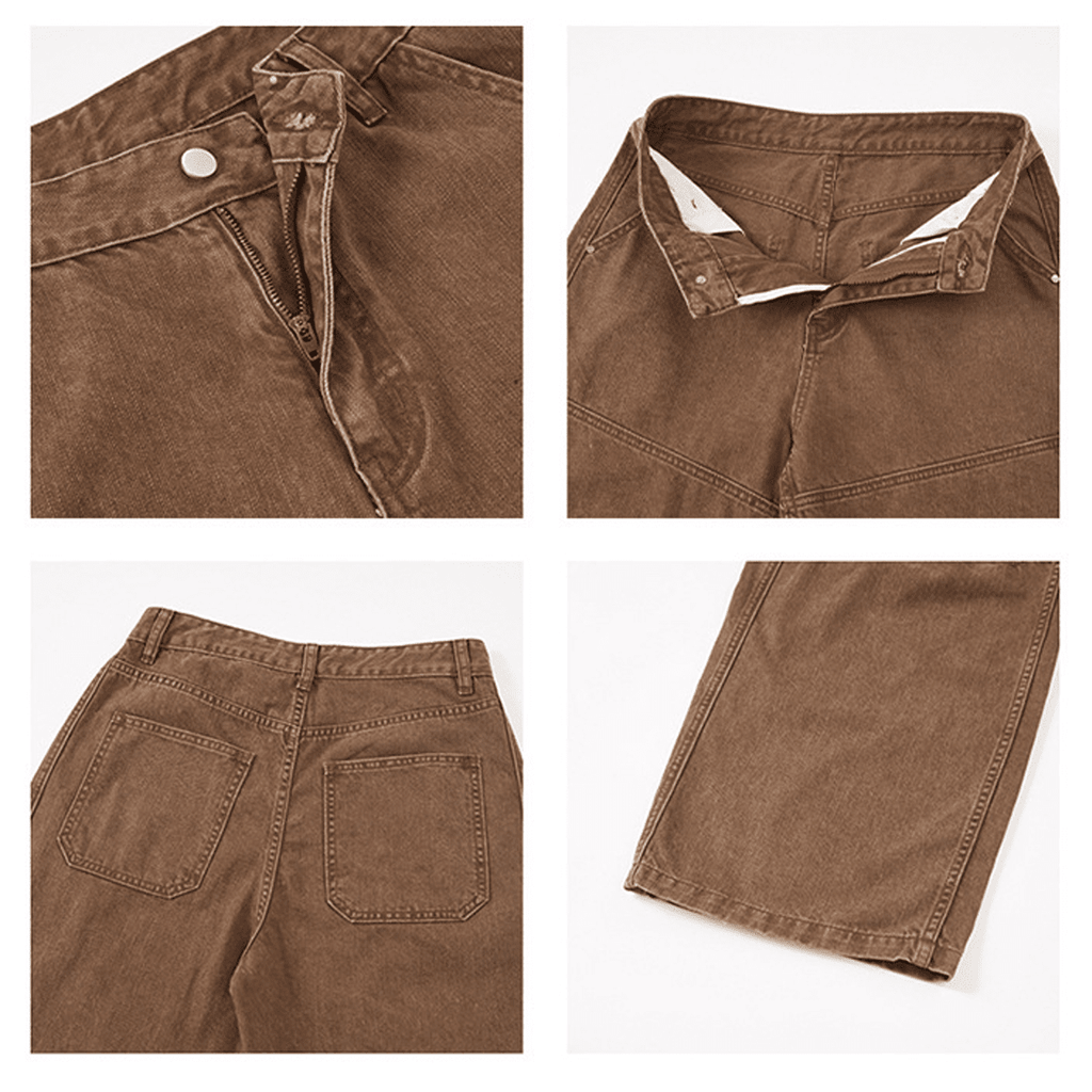 Washed Curved Blade Denim Jeans