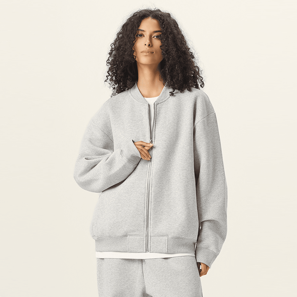 Unisex Fleece Zip-Up Baseball Jacke