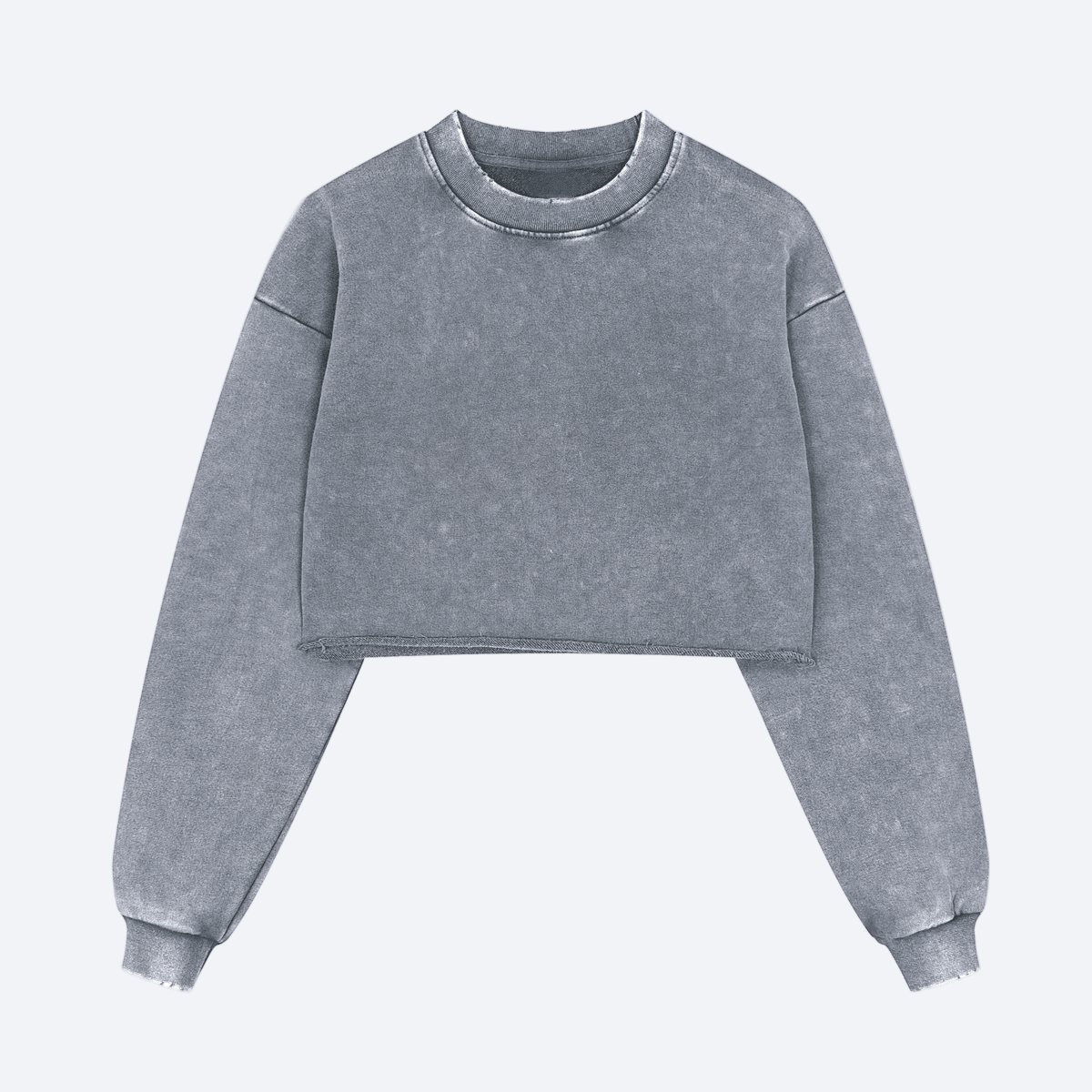 Washed Distressed Cropped Oversized Sweatshirt