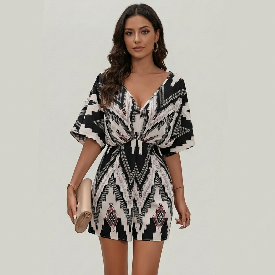 Women's Backless V-neck Jumpsuits