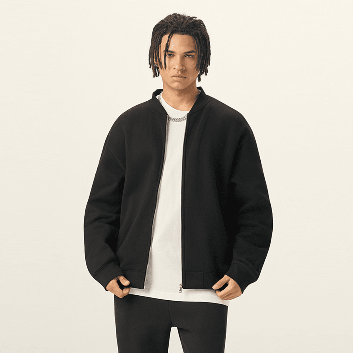 Unisex Fleece Zip-Up Baseball Jacke