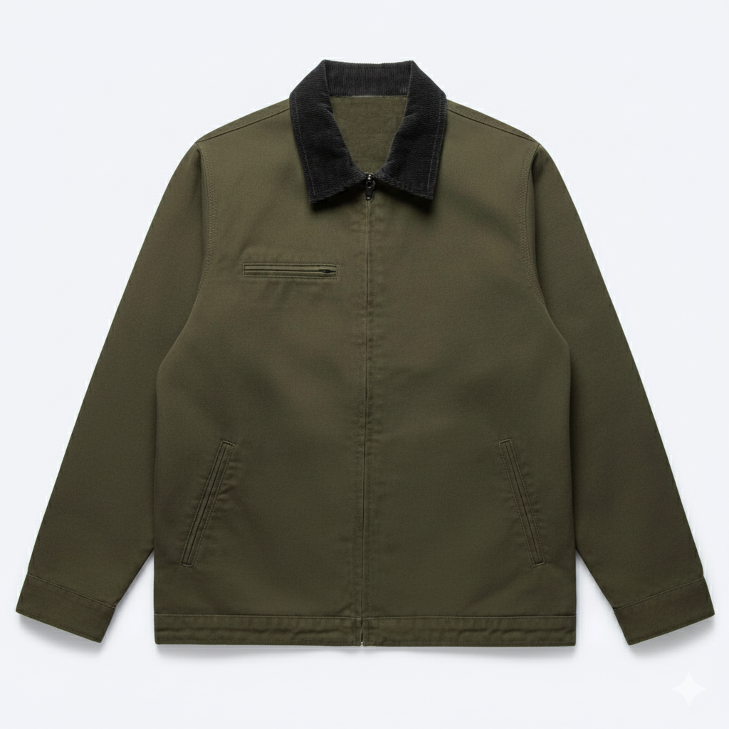 Canvas Cord Collar Jacket – Vintage Streetwear Style