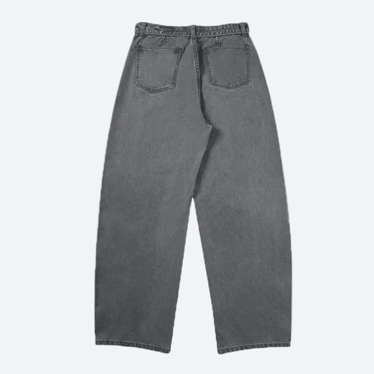 Unisex Basic Washed Curved Blade Denim Jeans