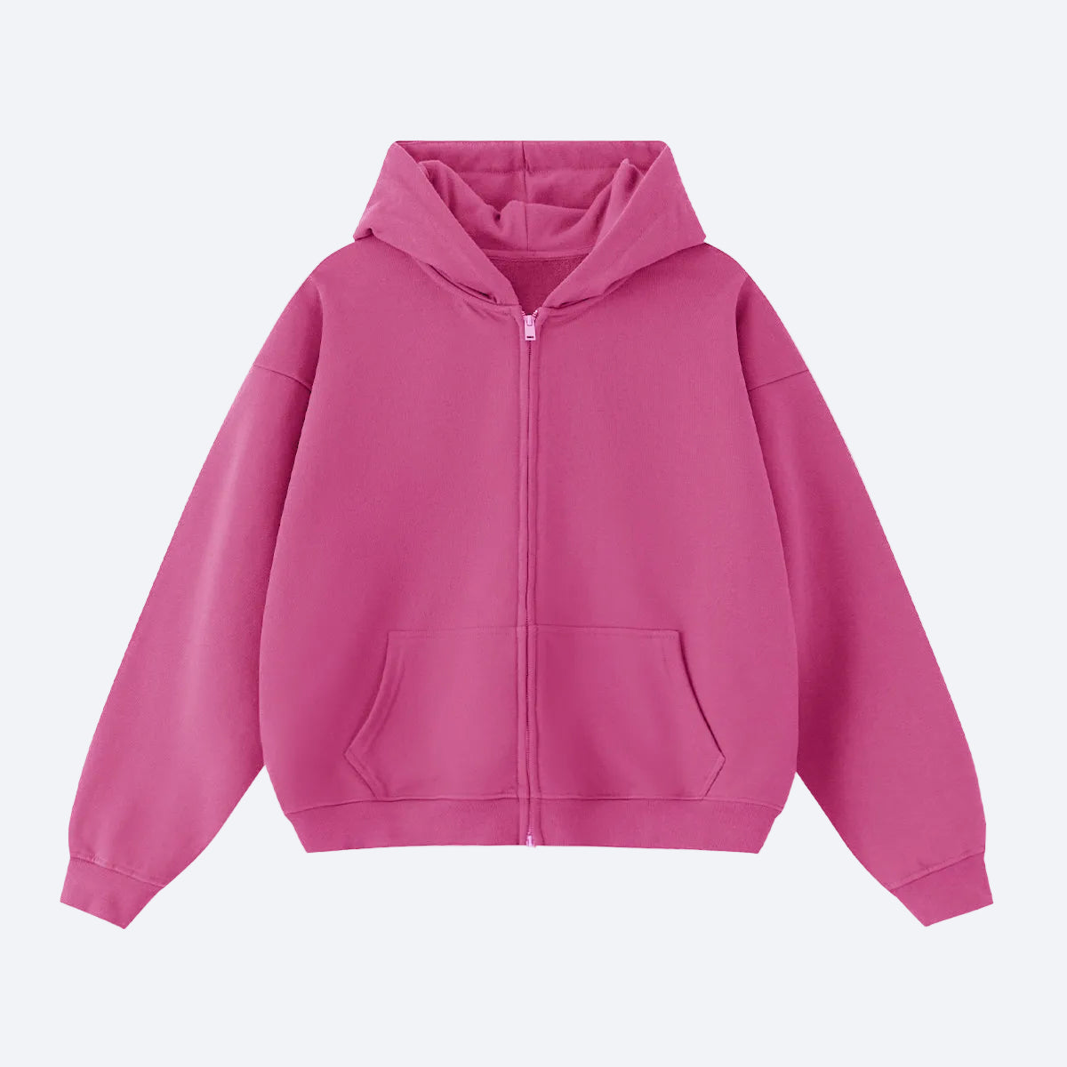 Unisex Cropped Oversized Zip-up Hoodie