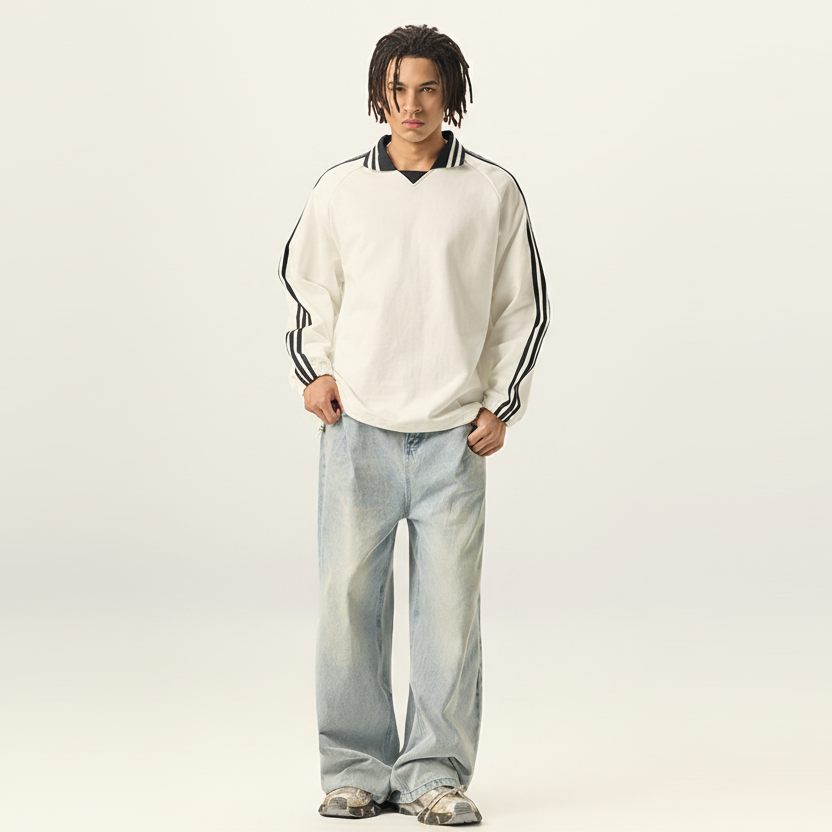 Unisex Contrast Collar Sweatshirt