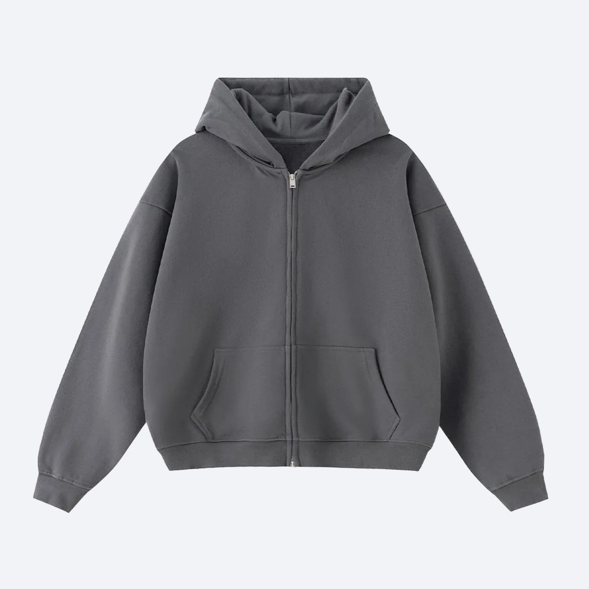 Unisex Cropped Oversized Zip-up Hoodie
