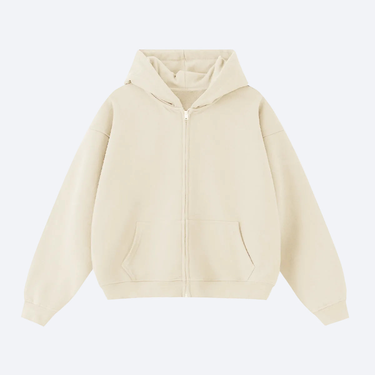 Unisex Cropped Oversized Zip-up Hoodie