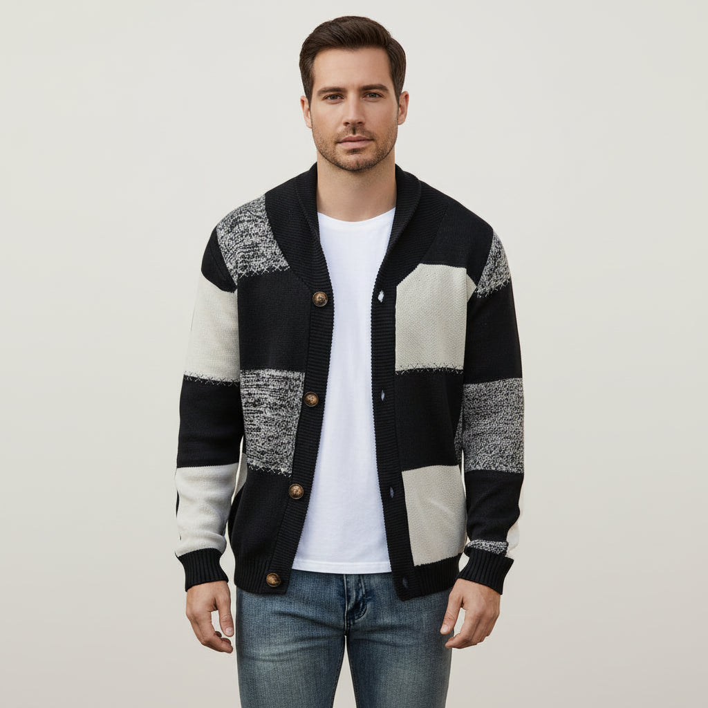 Men's Plaid Cardigan Sweater