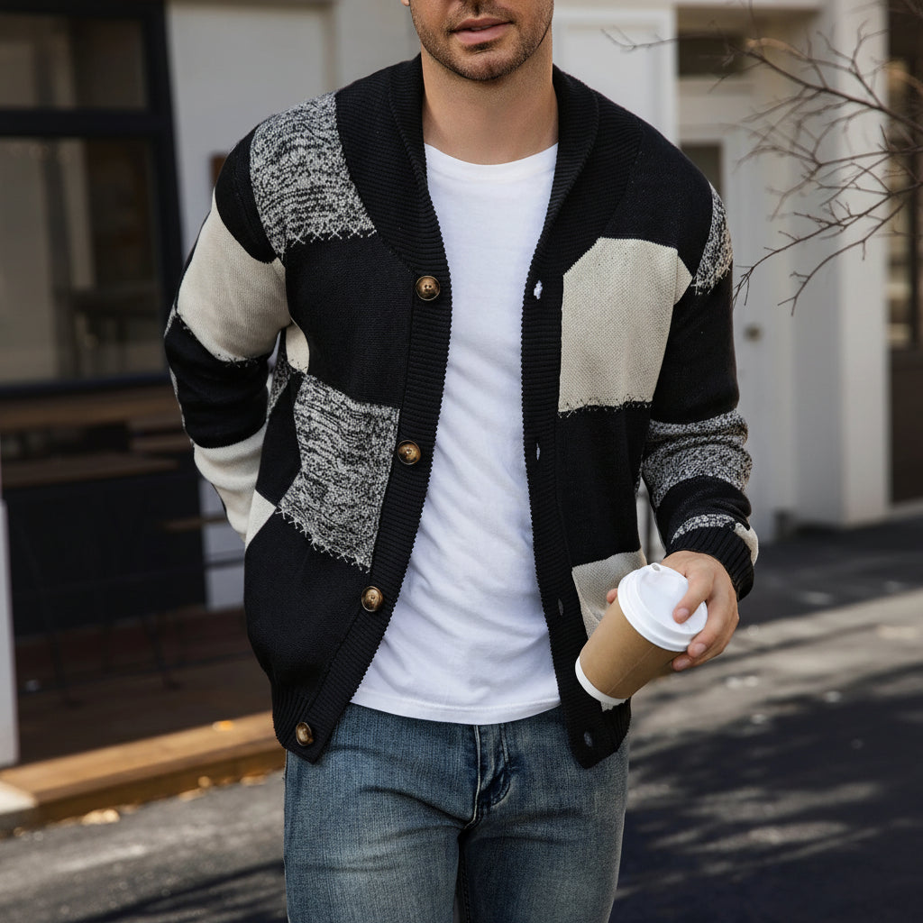 Men's Plaid Cardigan Sweater