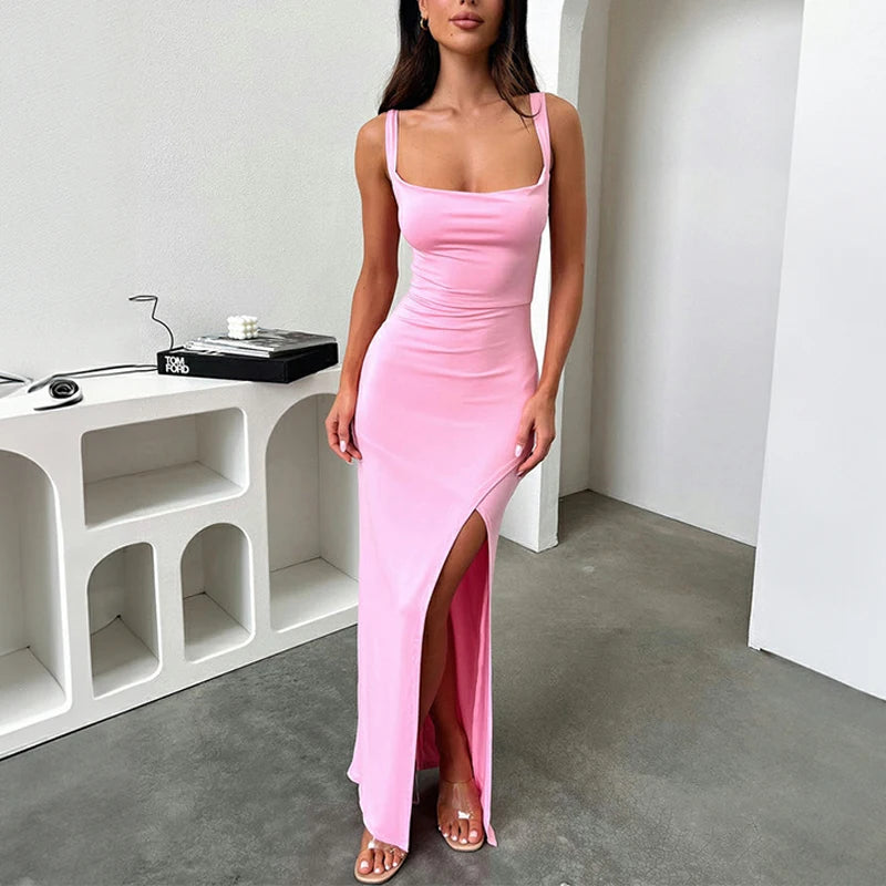 Slim fit backless dress