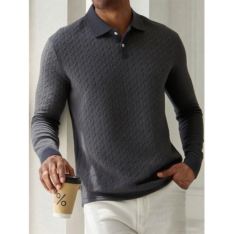 Men Long Sleeve Polo Shirt