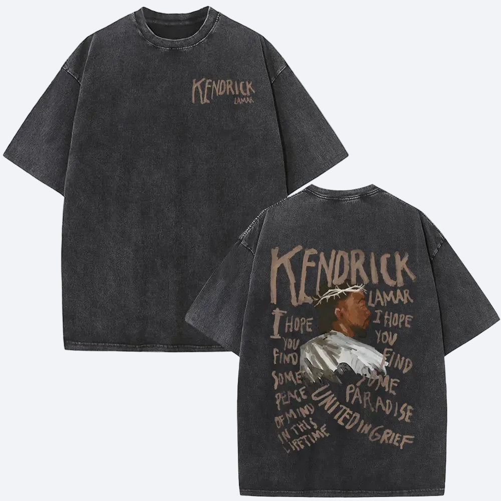 Washed Vintage Rapper Kendrick Lamar Album Merch T-shirts