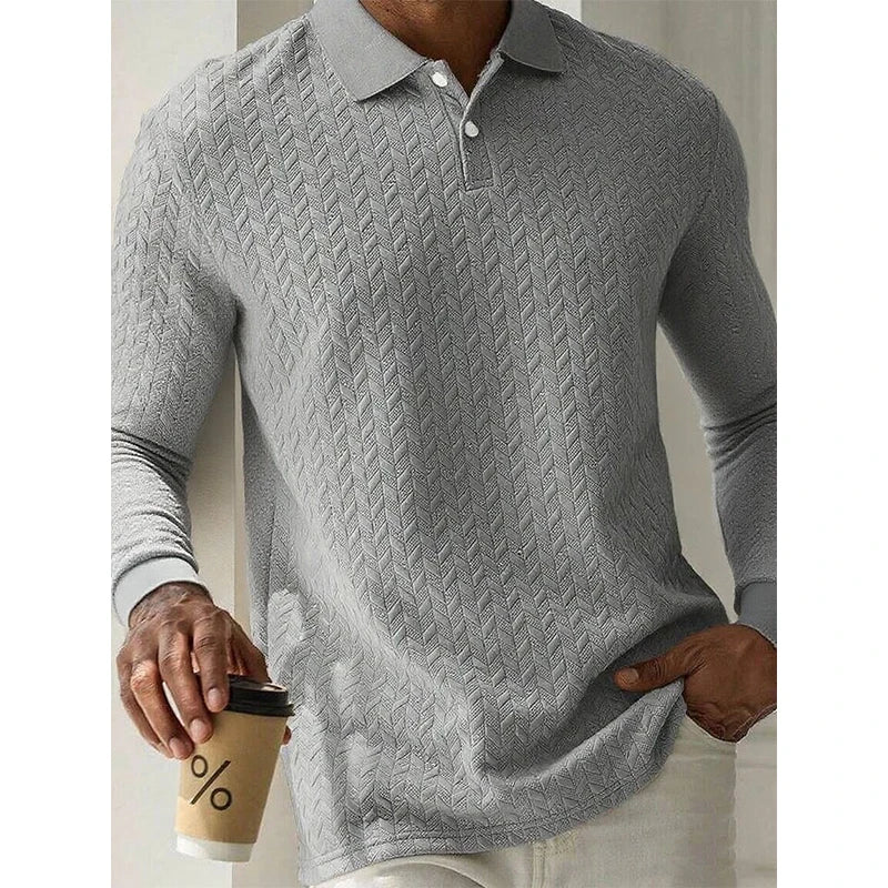 Men Long Sleeve Polo Shirt