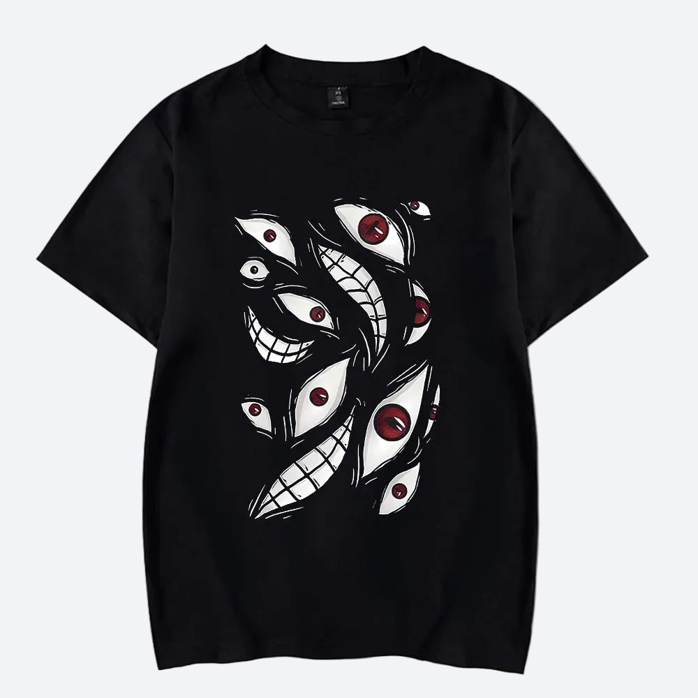 Men Streetwear Vintage Washed Anime Graphic T-Shirt