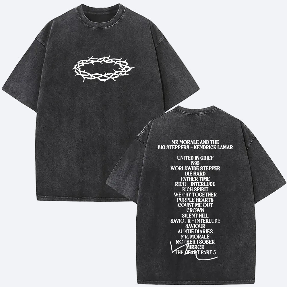 Washed Vintage Rapper Kendrick Lamar Album Merch T-shirts
