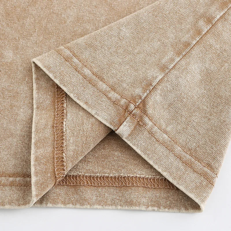 Men Streetwear Vintage Washed Anime Graphic T-Shirt