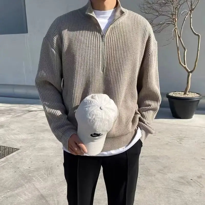 New Men's Half Zipper Autumn Winter Jacket