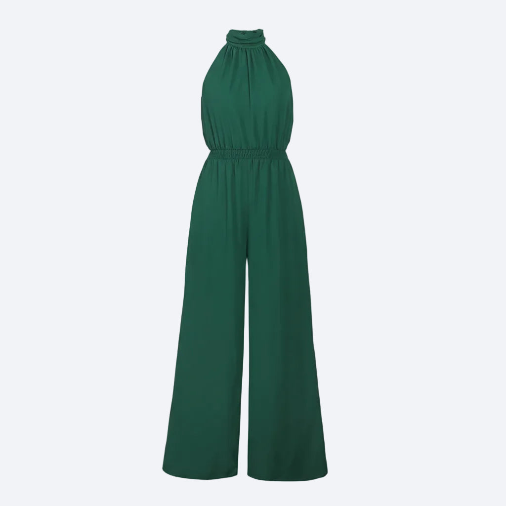 Women's sleeveless wide-leg jumpsuit