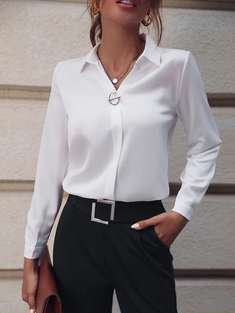 Women Long Sleeve White Shirt