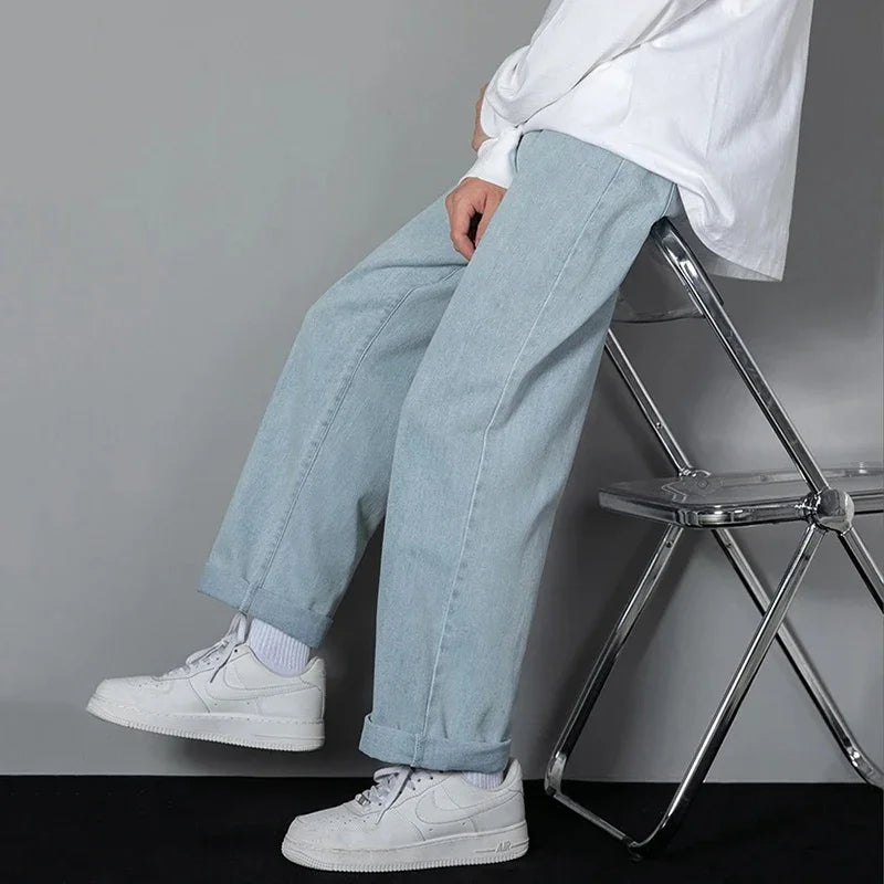 Men Straight Leg Casual Jeans
