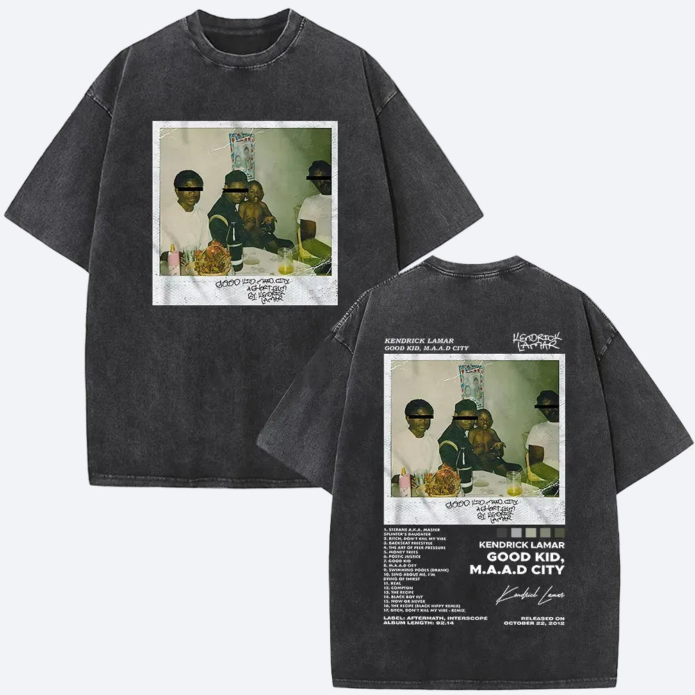 Washed Vintage Rapper Kendrick Lamar Album Merch T-shirts