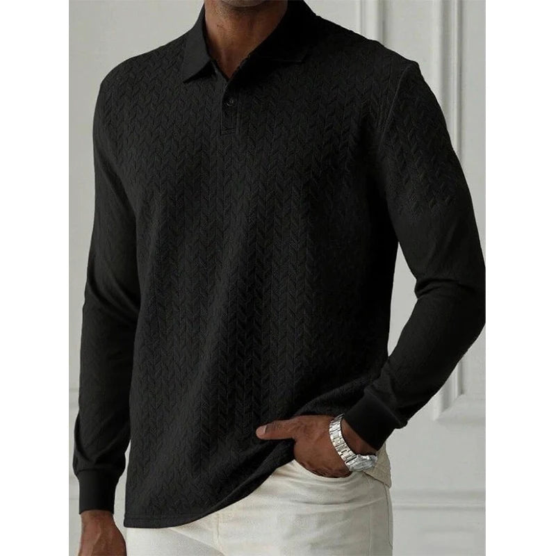 Men Long Sleeve Polo Shirt