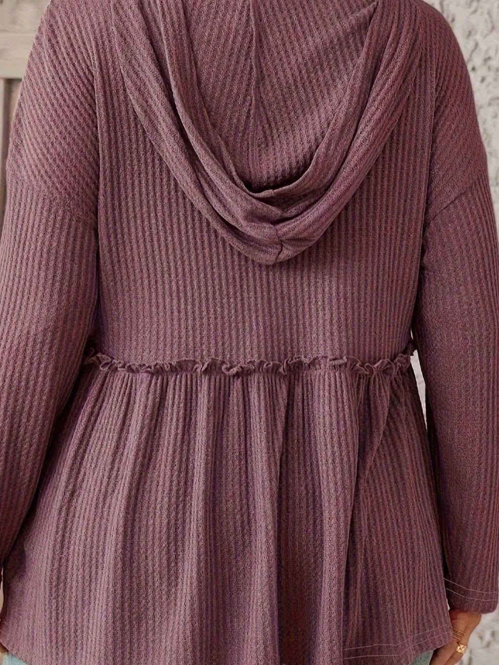 Light brown Women's Plus-Size Spring Knitted Casual Solid T-Shirt Light brown