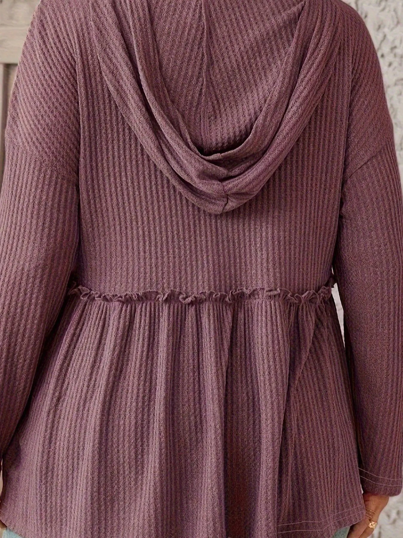 Light brown Women's Plus-Size Spring Knitted Casual Solid T-Shirt Light brown