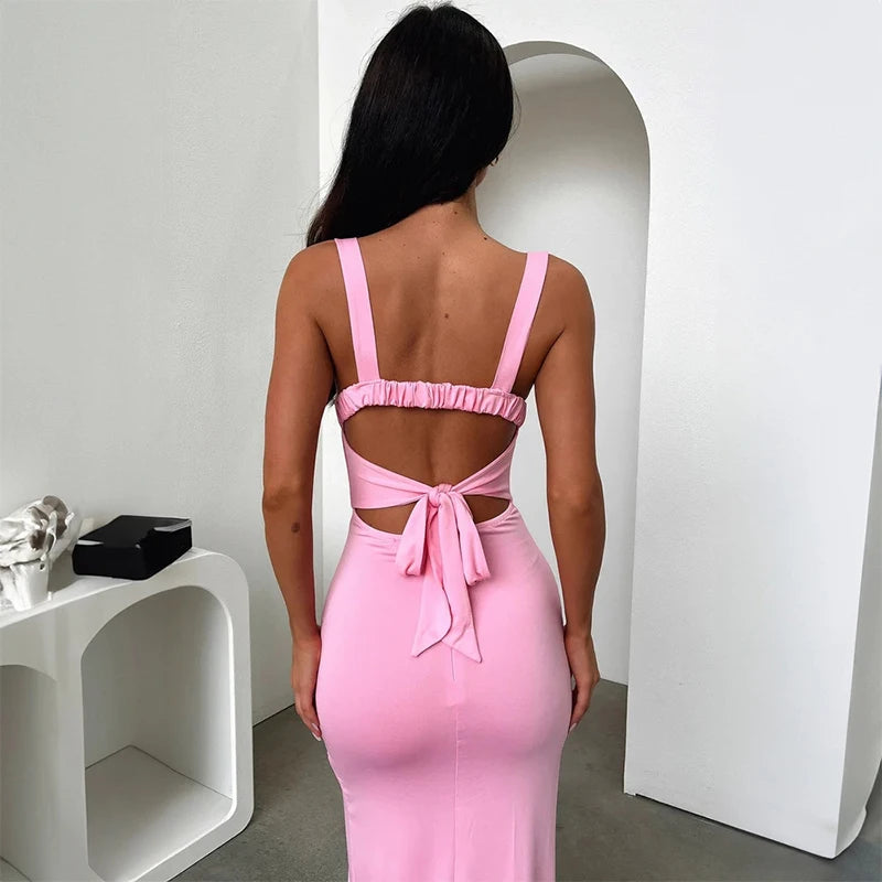 Slim fit backless dress