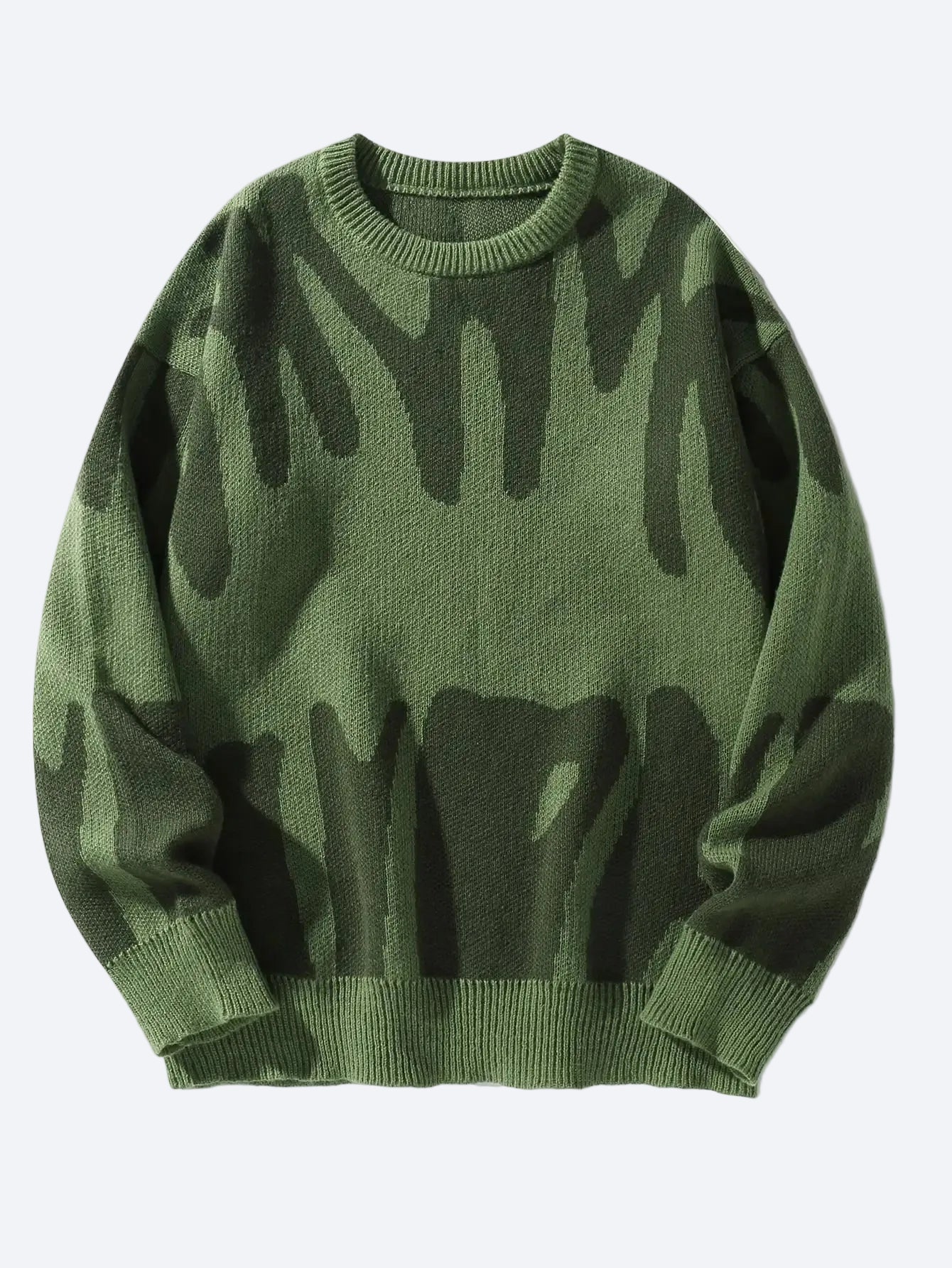 Irregular Jacquard Pattern Pullover Sweater