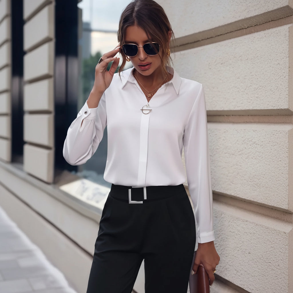 Women Long Sleeve White Shirt