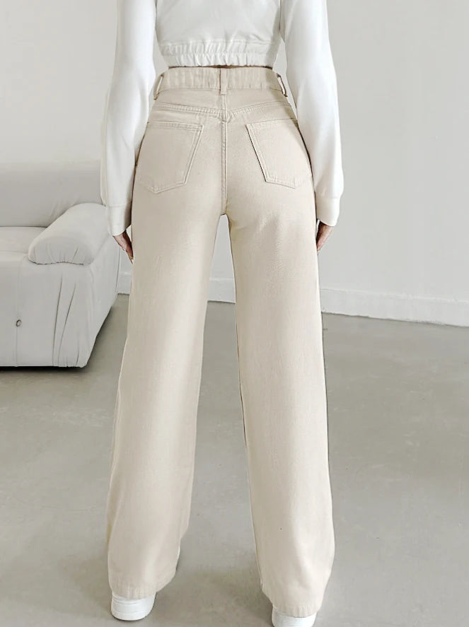 Women Beige Denim Jeans