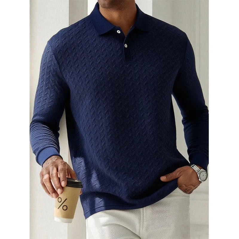 Men Long Sleeve Polo Shirt