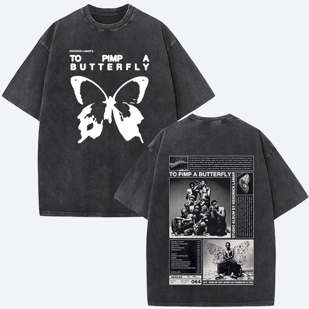 Washed Vintage Rapper Kendrick Lamar Album Merch T-shirts